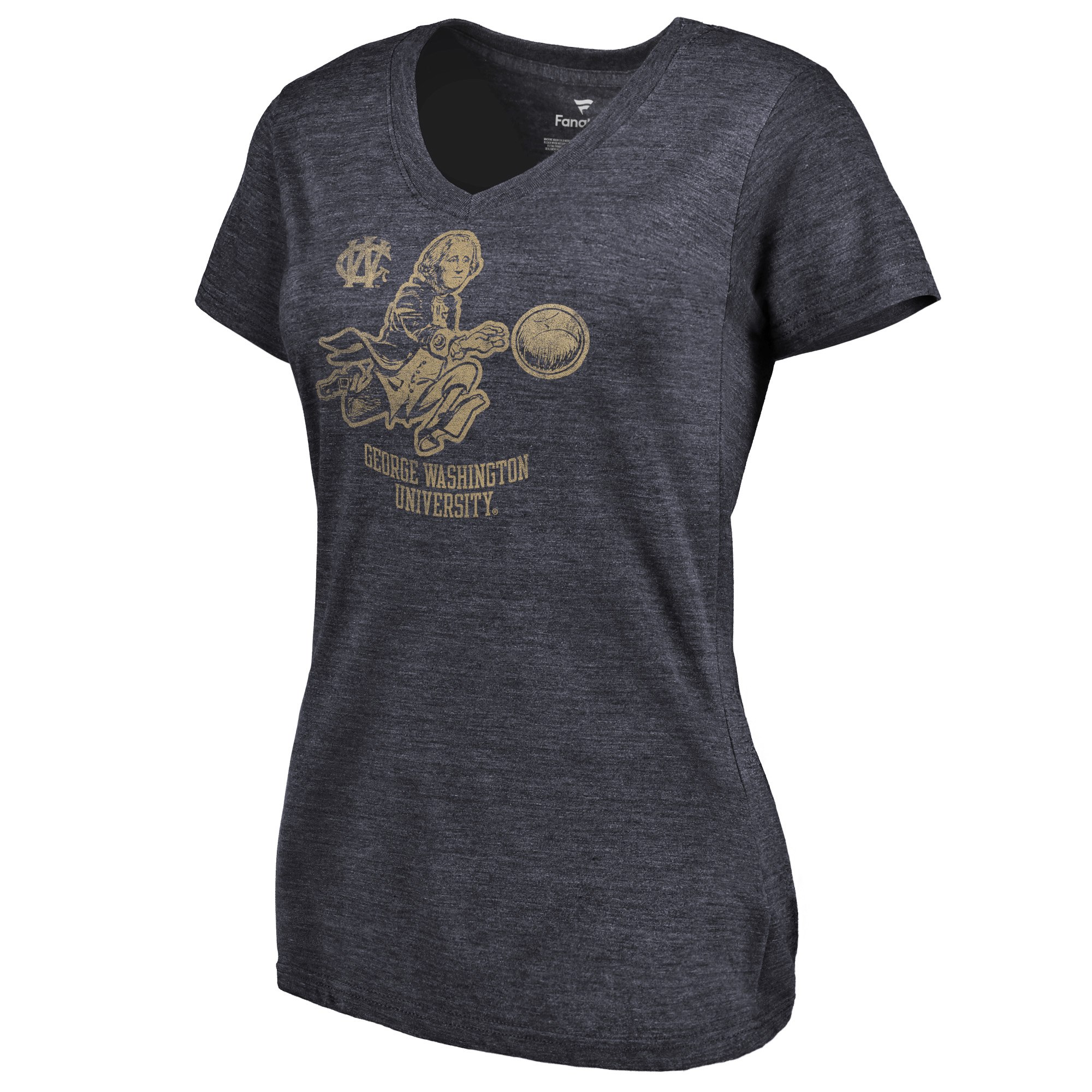 2020 NCAA Fanatics Branded George Washington Colonials Women Navy Vault Primary Logo TriBlend VNeck TShirt->customized nba jersey->Custom Jersey